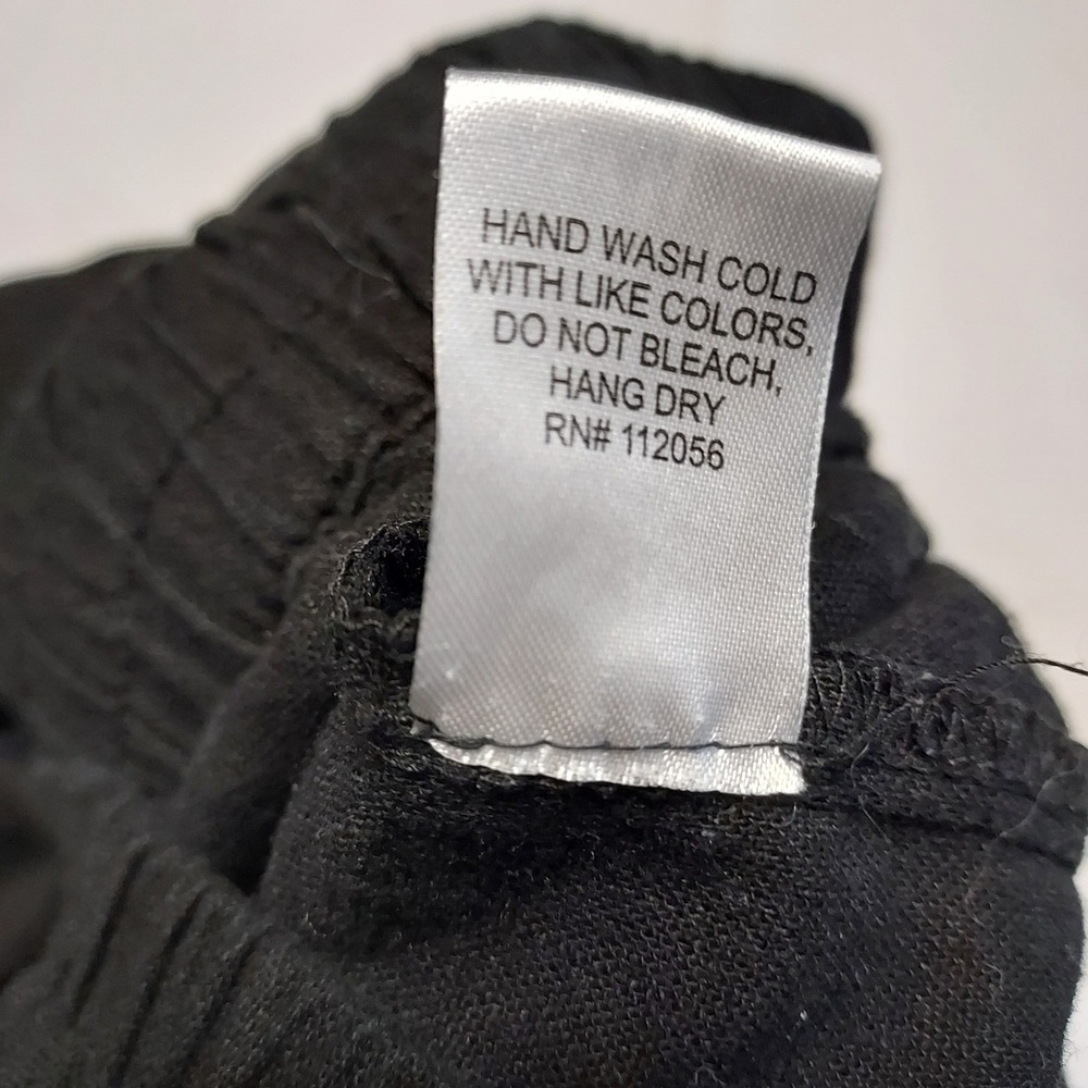 Zenana Women's‎ Linen Blend Shorts Black 3X Elastic Waist Drawstring Pockets - Picture 7 of 8